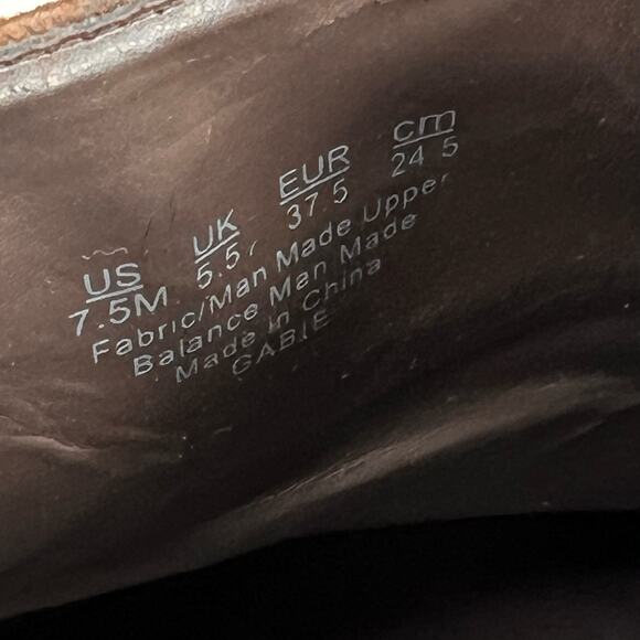 Franco Sarto Brown Faux Leather Ankle Boot Side Zip Stack Heel Bootie Size 7.5 - Picture 8 of 10